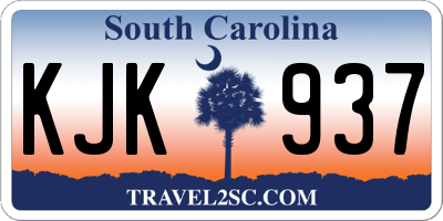 SC license plate KJK937