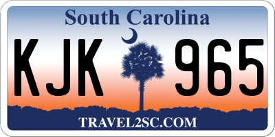 SC license plate KJK965