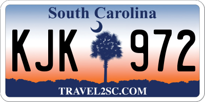 SC license plate KJK972