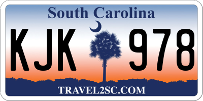 SC license plate KJK978