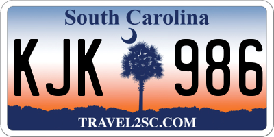 SC license plate KJK986