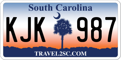 SC license plate KJK987