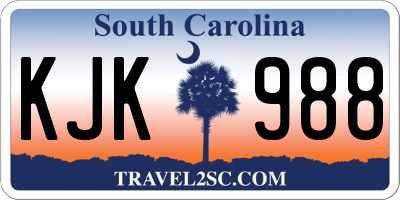 SC license plate KJK988
