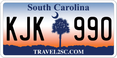 SC license plate KJK990