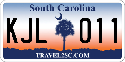 SC license plate KJL011