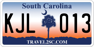 SC license plate KJL013