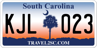SC license plate KJL023