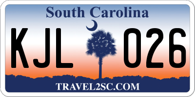 SC license plate KJL026
