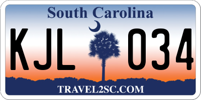 SC license plate KJL034