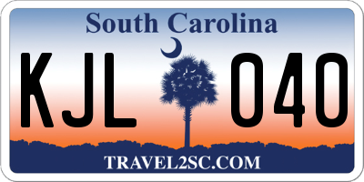 SC license plate KJL040