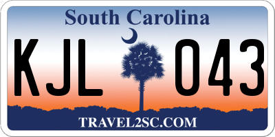 SC license plate KJL043