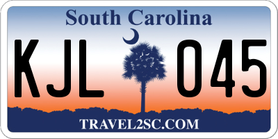 SC license plate KJL045