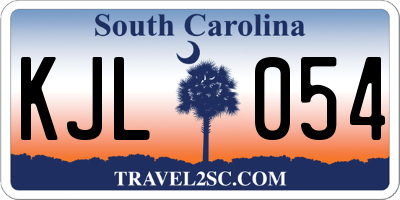 SC license plate KJL054