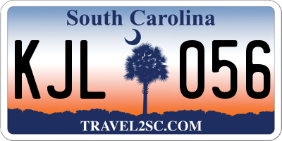 SC license plate KJL056