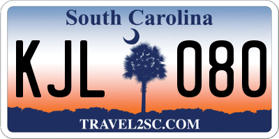 SC license plate KJL080