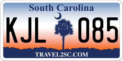 SC license plate KJL085