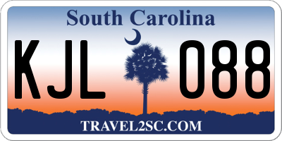 SC license plate KJL088