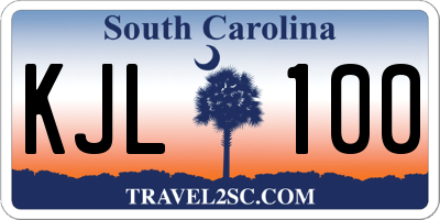 SC license plate KJL100