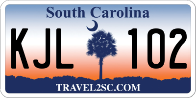 SC license plate KJL102