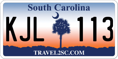 SC license plate KJL113