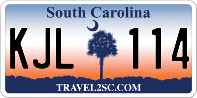 SC license plate KJL114