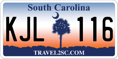 SC license plate KJL116