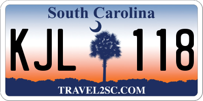 SC license plate KJL118