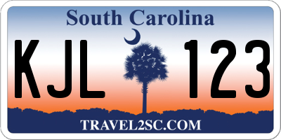 SC license plate KJL123