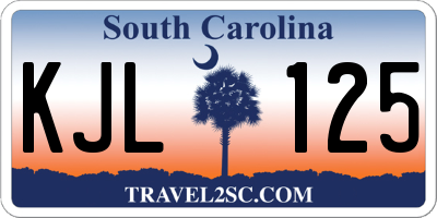 SC license plate KJL125