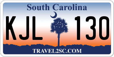 SC license plate KJL130