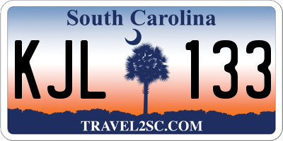 SC license plate KJL133