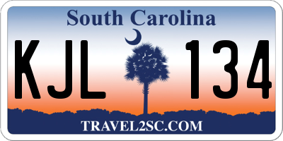 SC license plate KJL134