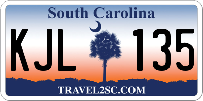 SC license plate KJL135