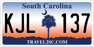 SC license plate KJL137