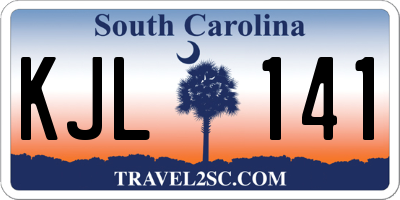 SC license plate KJL141