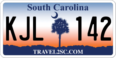 SC license plate KJL142