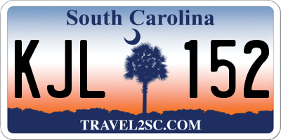 SC license plate KJL152