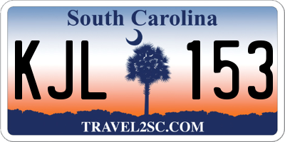 SC license plate KJL153