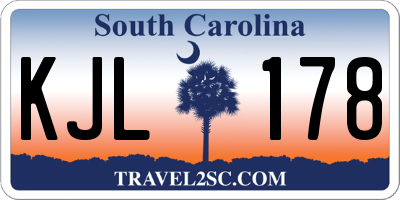 SC license plate KJL178