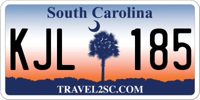 SC license plate KJL185