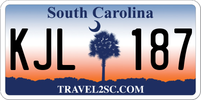 SC license plate KJL187