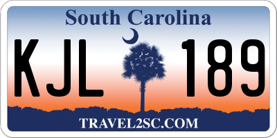 SC license plate KJL189