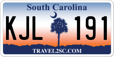 SC license plate KJL191