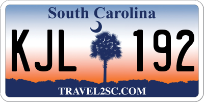 SC license plate KJL192