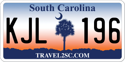 SC license plate KJL196