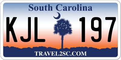 SC license plate KJL197