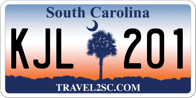 SC license plate KJL201