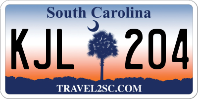 SC license plate KJL204