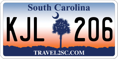 SC license plate KJL206
