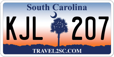 SC license plate KJL207